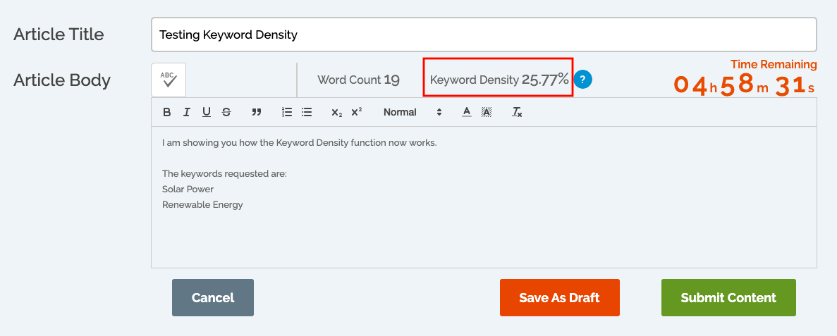 keyword density